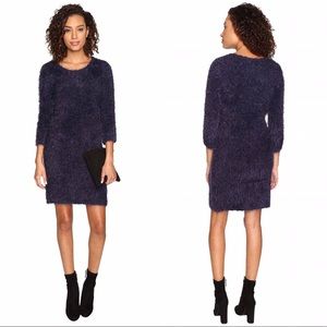 Jack BB Dakota Fuzzy Boat-Neck Sweater Mini Dress